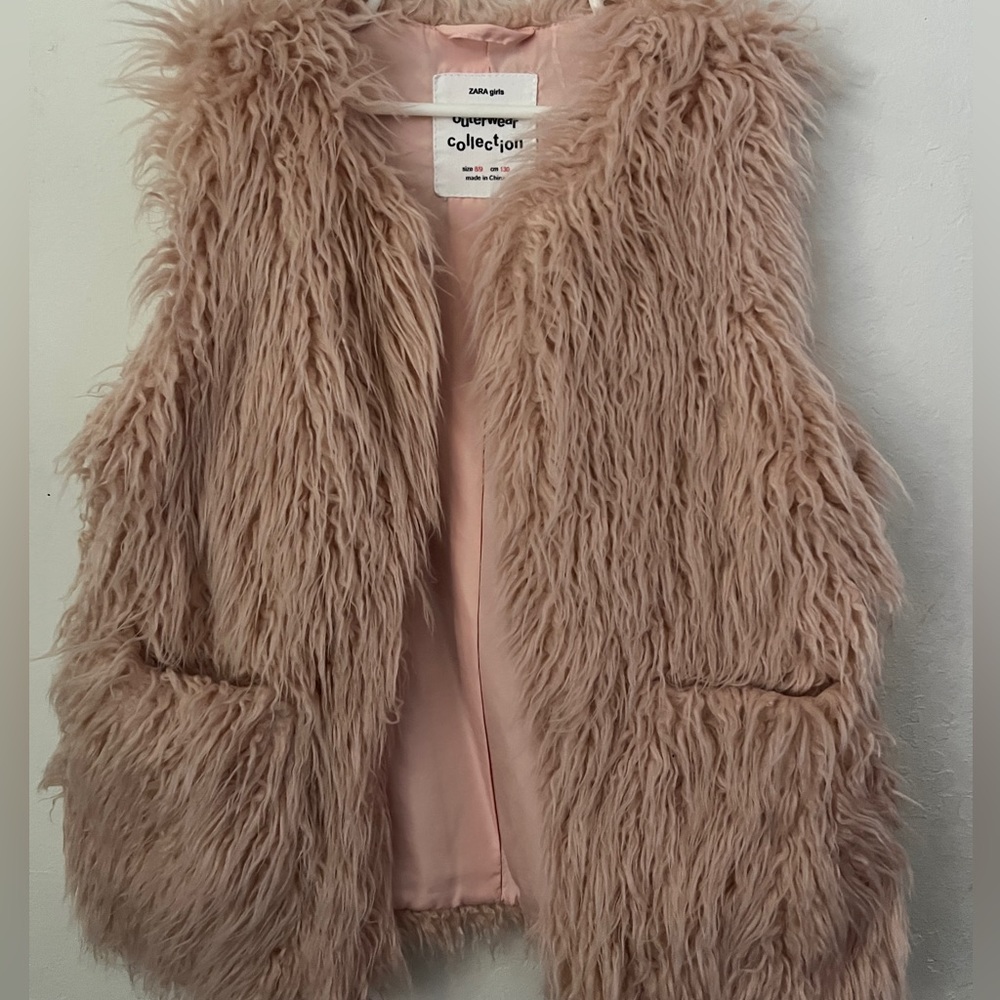 Zara girls fur vest